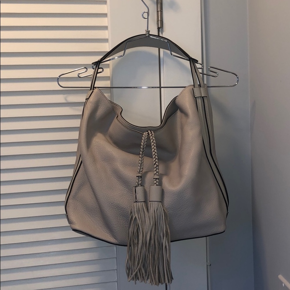 Rebecca Minkoff Tassel Shoulder Bag - Stone